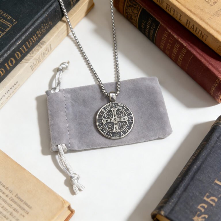 St. Benedict cross stainless steel pendant wholesale religious necklace jewelry