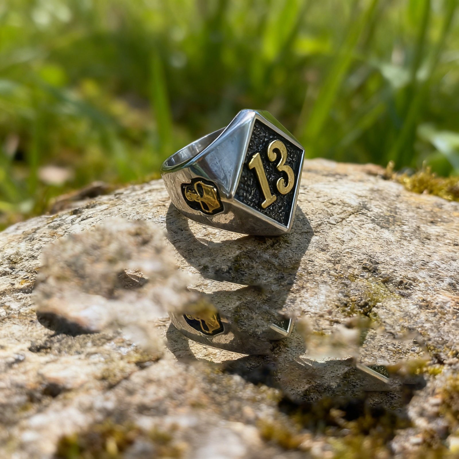 Men's Stainless Steel Biker Ring with Number 13, European & American Hot Sale, Wholesale & Customization - 图片 8