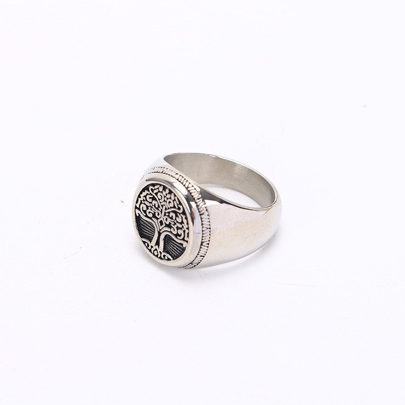 Vintage Nordic Tree of Life Ring 316LStainless Steel Comfort Fit Hypoallergenic for Men Women - 图片 4