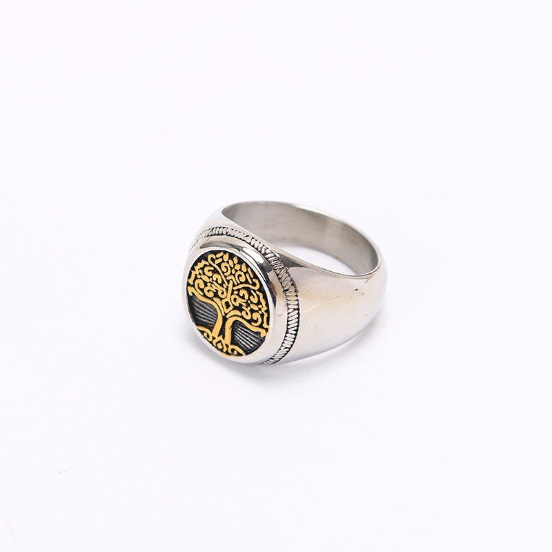 Vintage Nordic Tree of Life Ring 316LStainless Steel Comfort Fit Hypoallergenic for Men Women - 图片 6