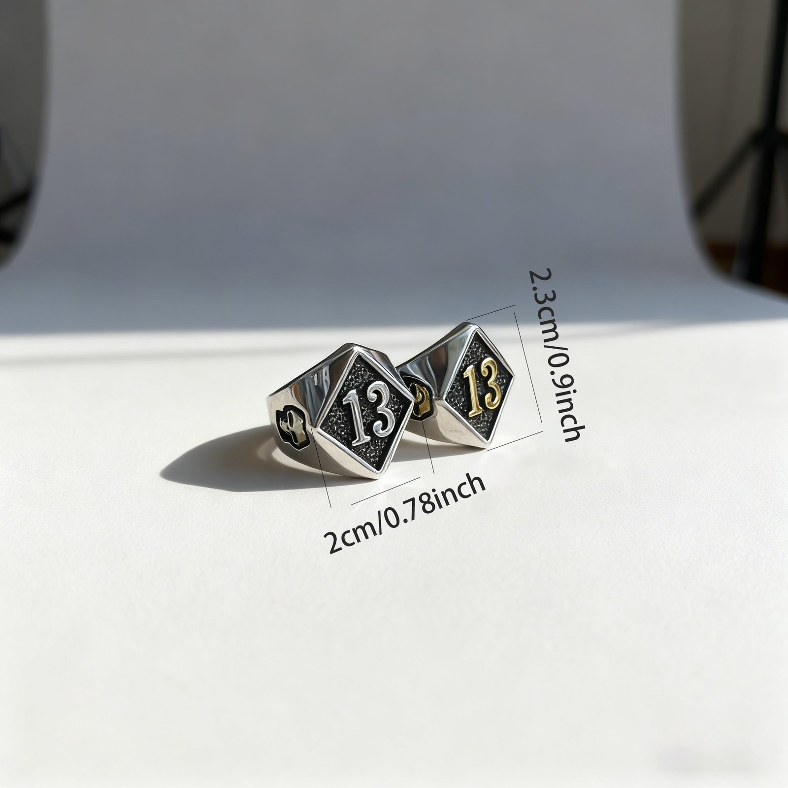 Men's Stainless Steel Biker Ring with Number 13, European & American Hot Sale, Wholesale & Customization - 图片 6