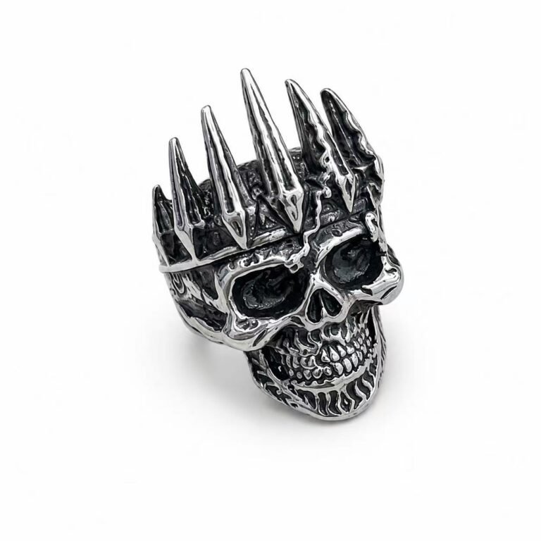 Gothic Spike Crown Skull Stainless Steel Ring Wholesale