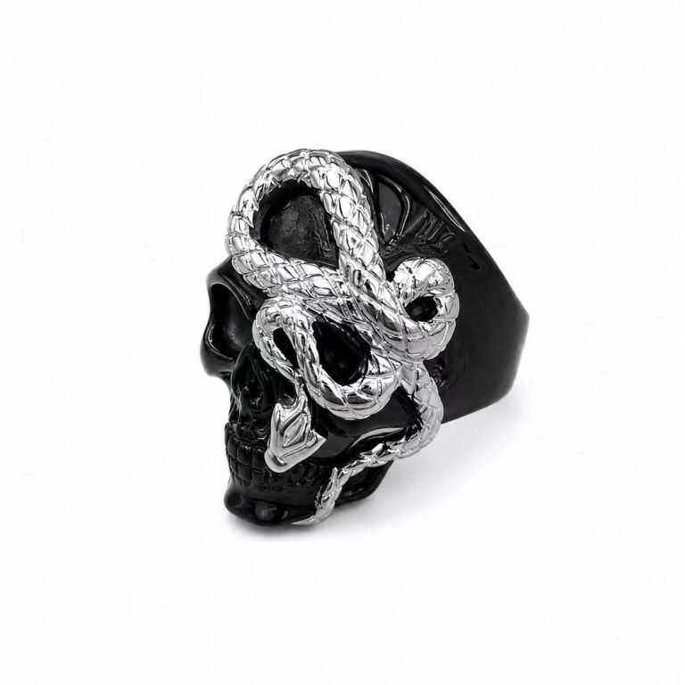 Skull Snake Stainless Steel Gothic Ring Wholesale