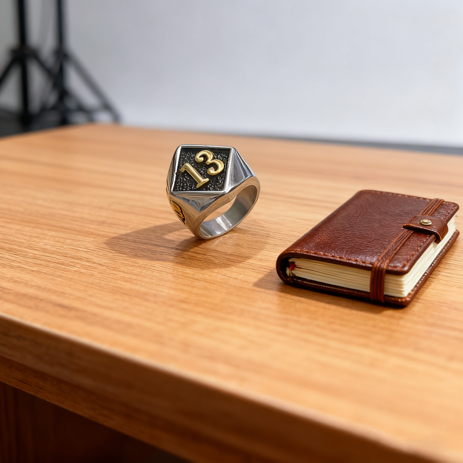 Men's Stainless Steel Biker Ring with Number 13, European & American Hot Sale, Wholesale & Customization - 图片 4