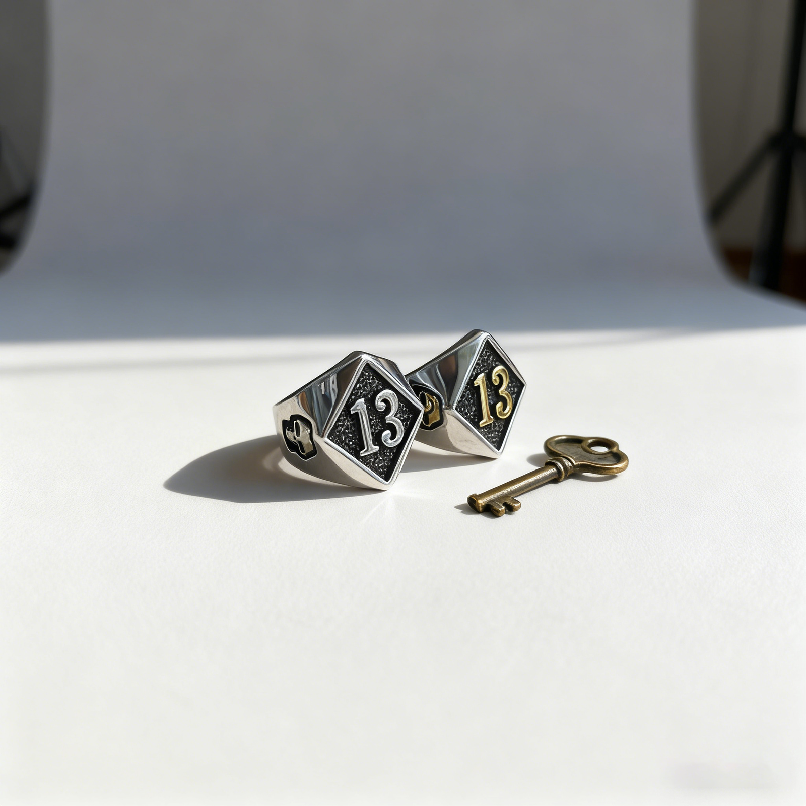 Men's Stainless Steel Biker Ring with Number 13, European & American Hot Sale, Wholesale & Customization - 图片 2