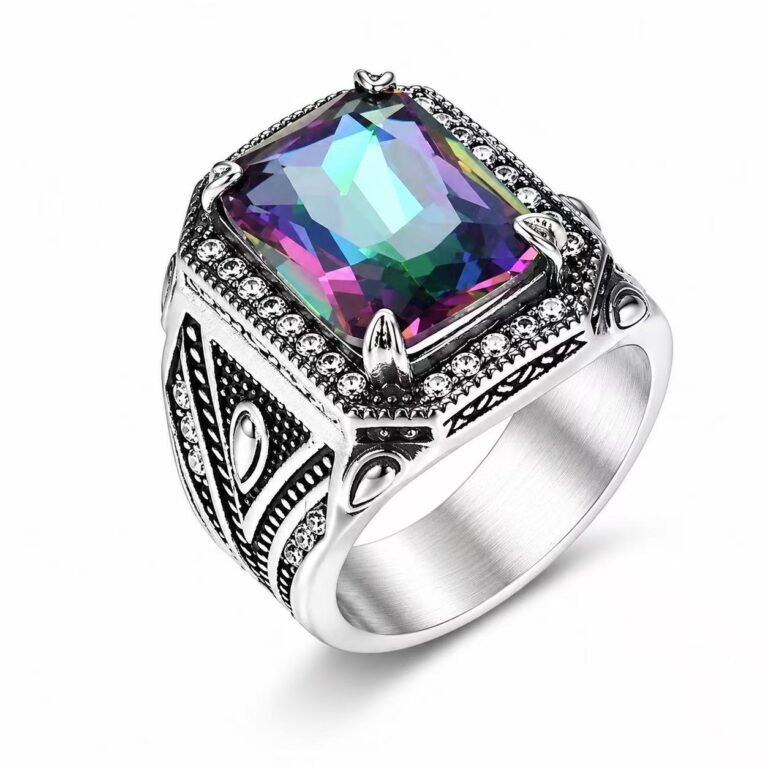 Gemstone Stainless Steel Rings Wholesale
