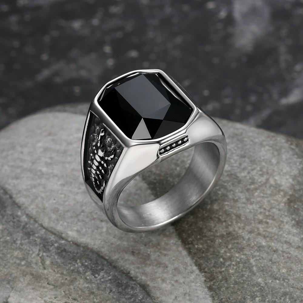 Hip Hop Scorpion Diamond Ring Men Red Diamond Trendy Fashion