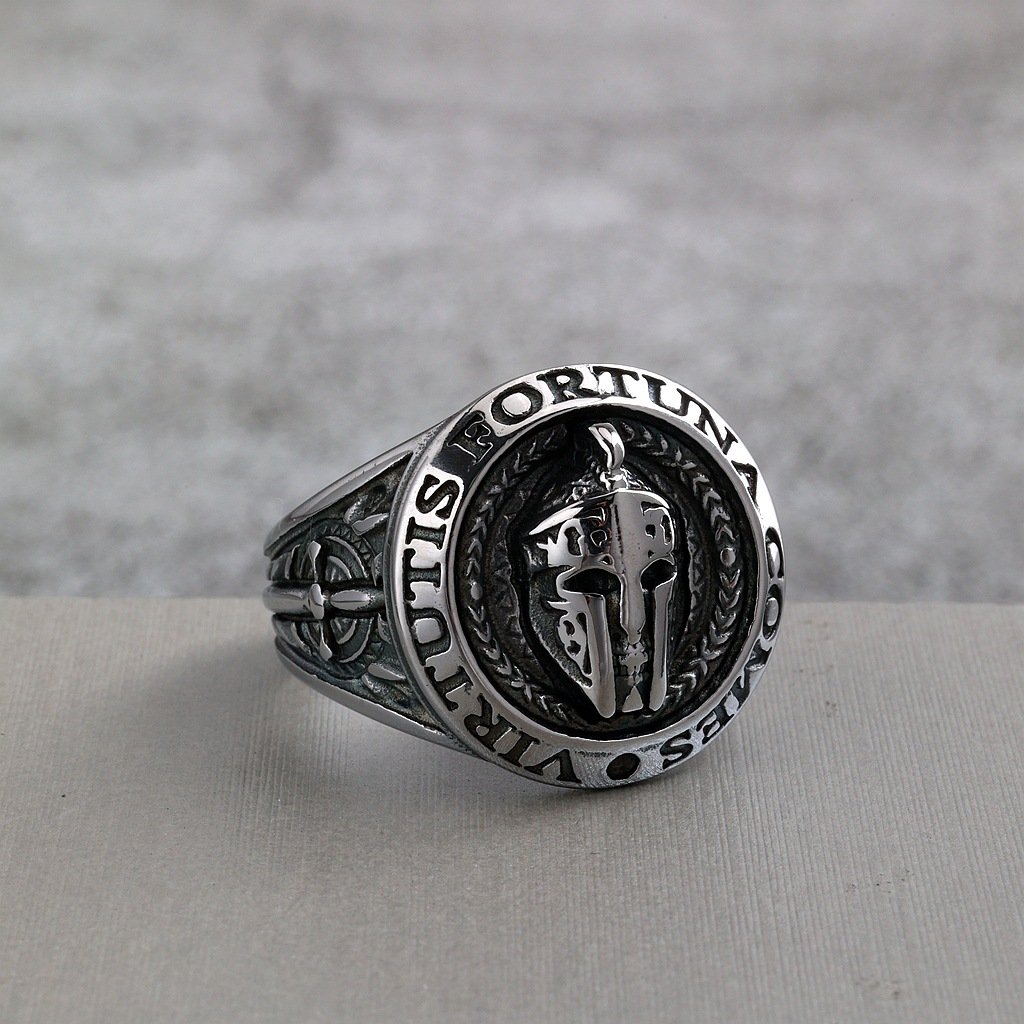 Spartan helmet ring wholesale men's stainless steel jewelry