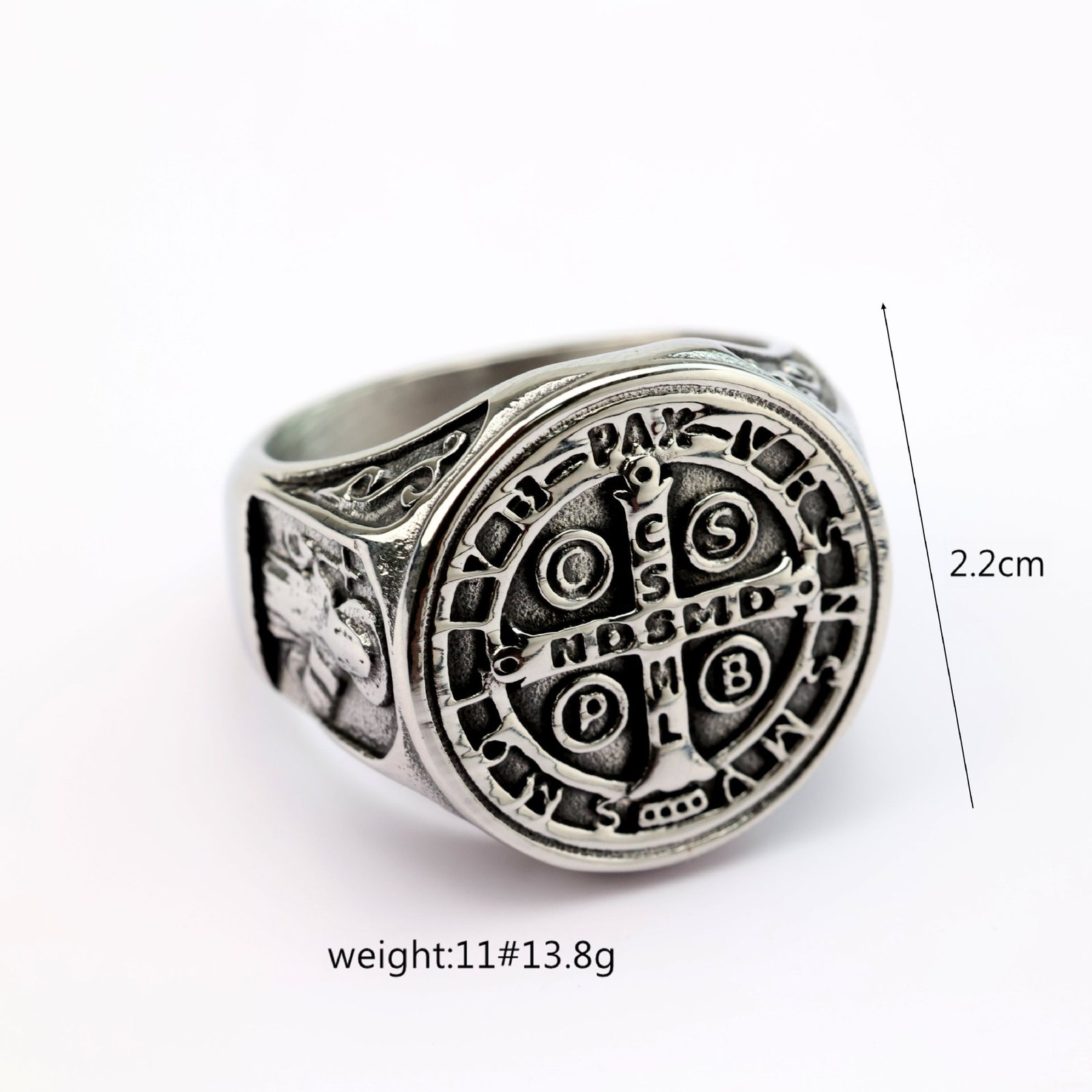 St. Benedict cross exorcism ring wholesale religious jewelry - product view 5