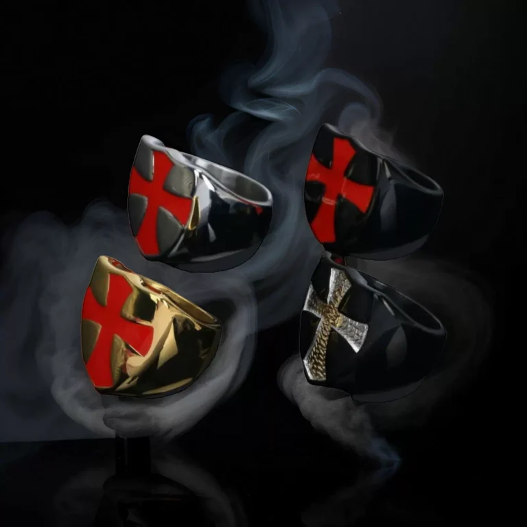 Crusader cross ring wholesale men's gothic religious jewelry