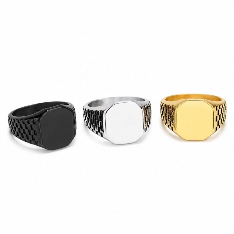 Minimalist Stainless Steel Men's Square Band Ring Wholesale