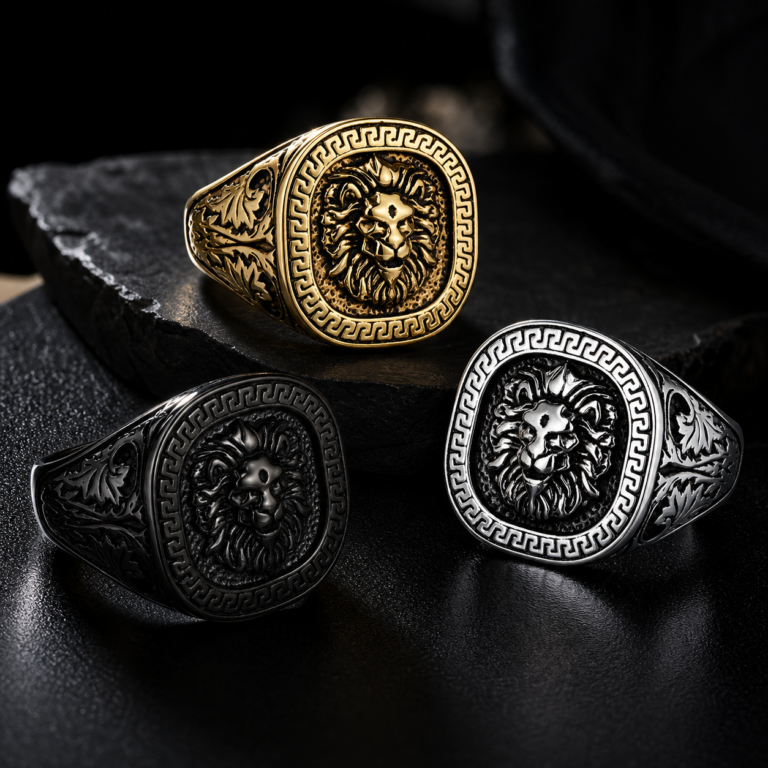 Vintage Lion Head Stainless Steel Men's Hip Hop Ring product image 1