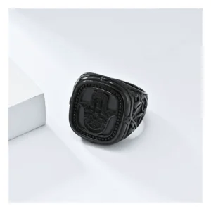 316L stainless steel Hamsa hand ring wholesale white background main view
