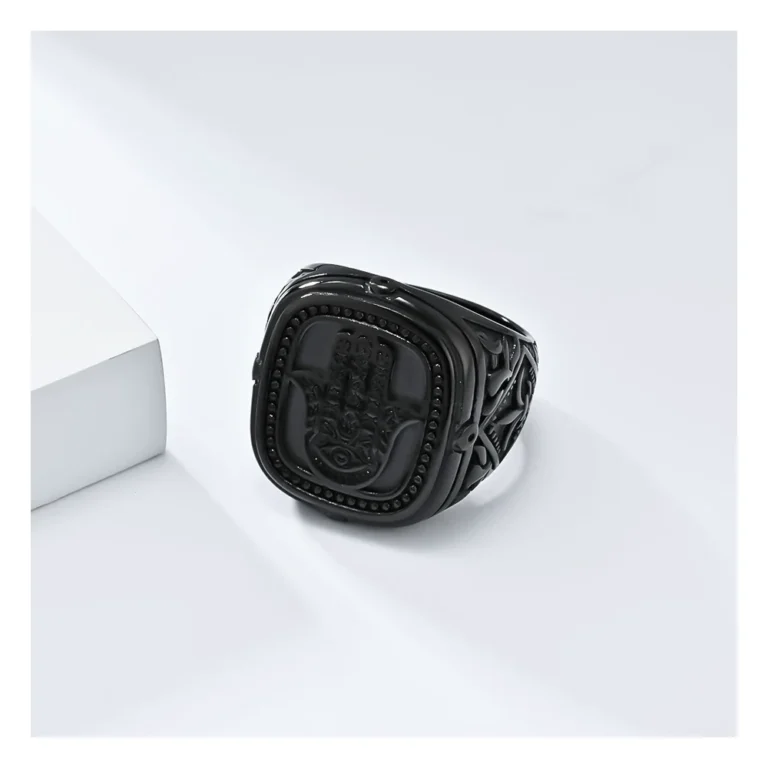 316L stainless steel hamsa hand ring wholesale main view