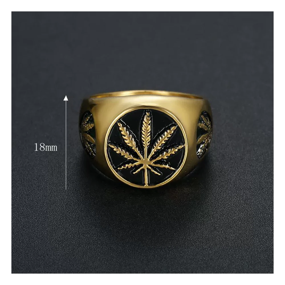316L stainless steel leaf ring wholesale front view