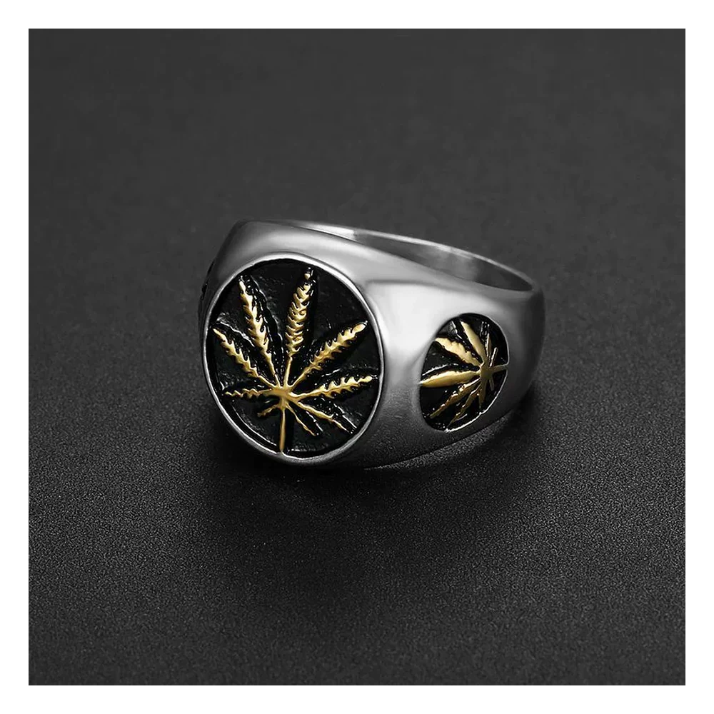 316L stainless steel leaf ring wholesale side view