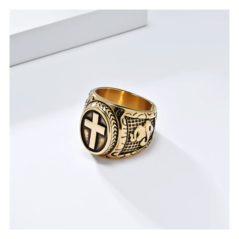 316L stainless steel praying hands cross ring wholesale main view