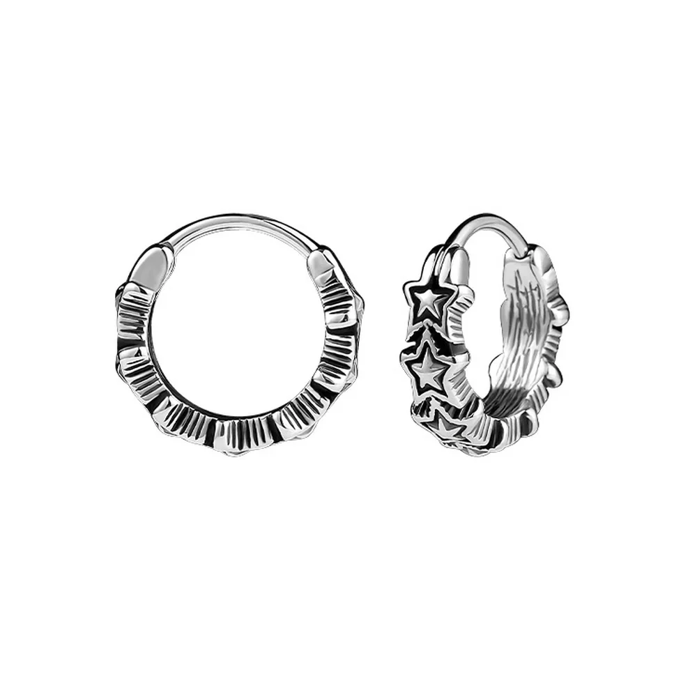 316L stainless steel star huggie earrings wholesale product view 2