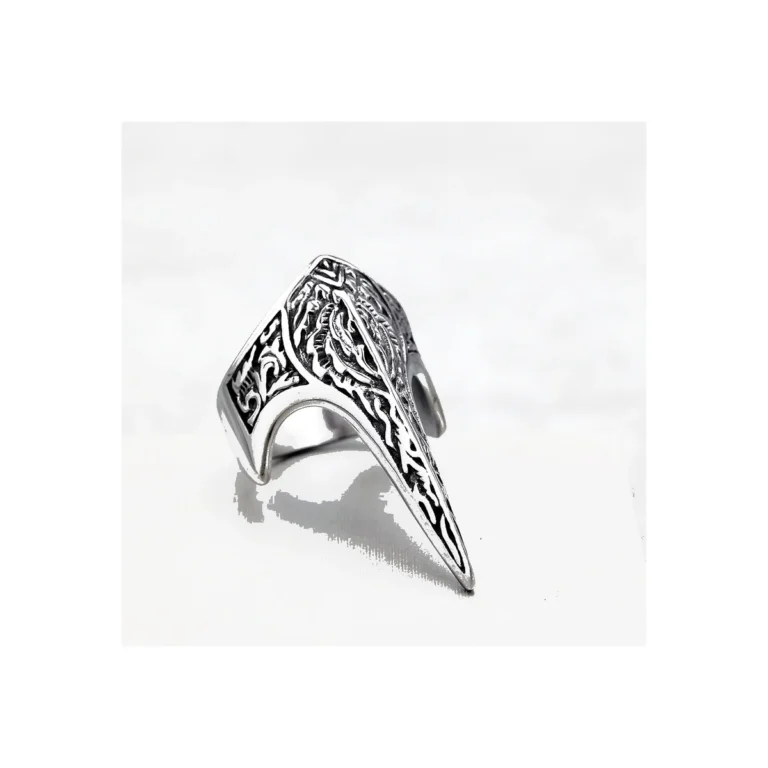 316L stainless steel Viking raven ring wholesale main white background