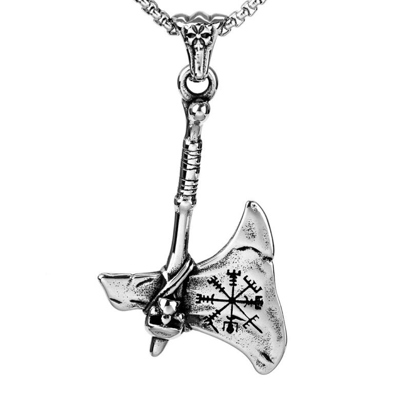 Vintage Punk Viking Axe Pendant Titanium Steel Necklace for Men Wholesale