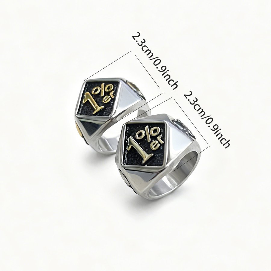 Biker stainless steel ring size chart for wholesale men's jewelry