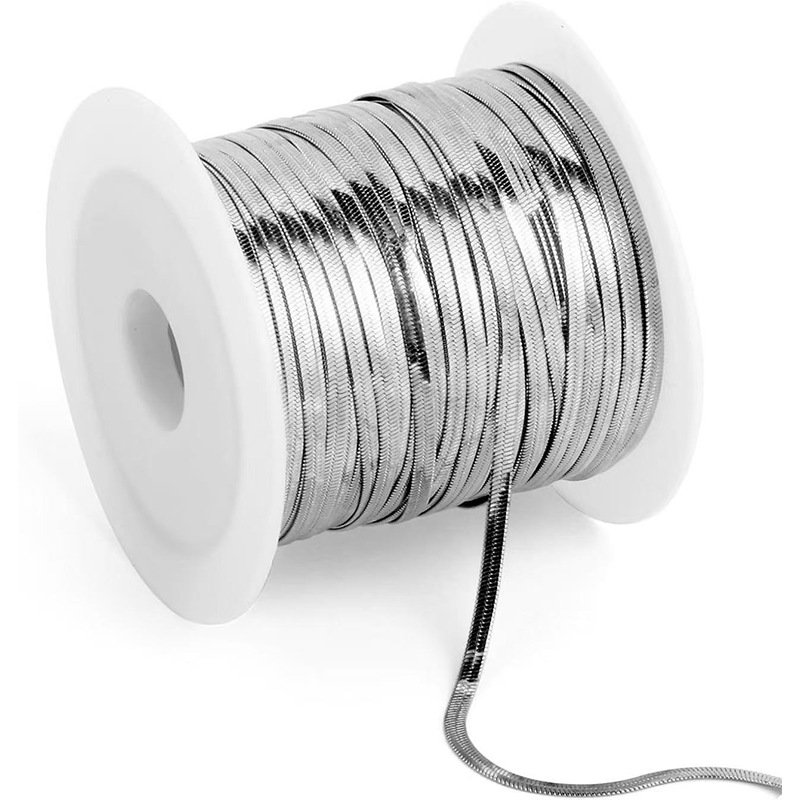stainless steel flat snake chain necklace wholesale main white background