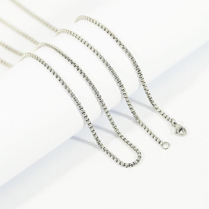 stainless steel box chain necklace wholesale product view 2