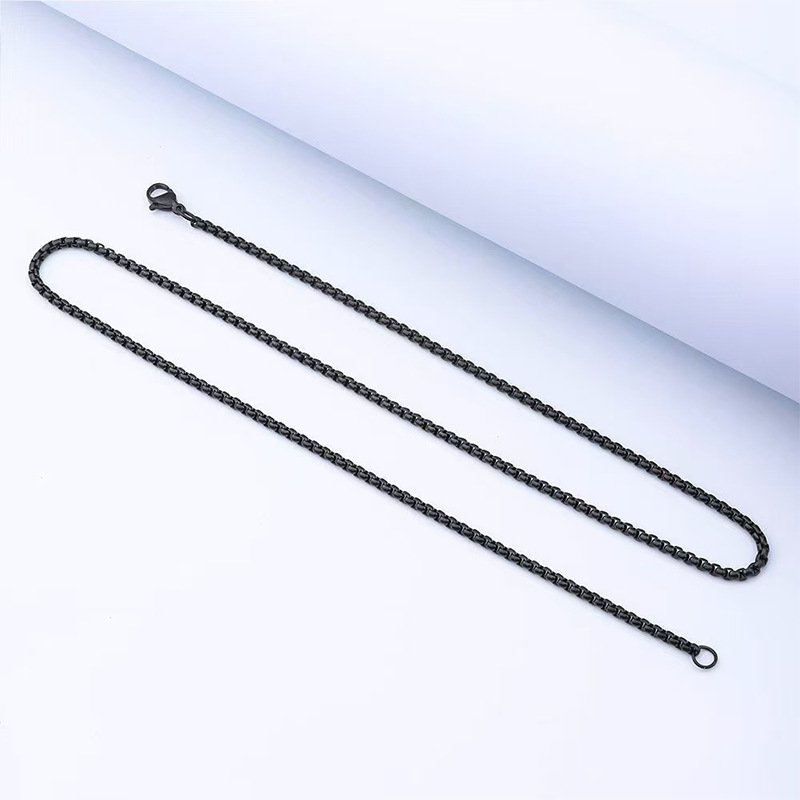 stainless steel box chain necklace wholesale product view 4
