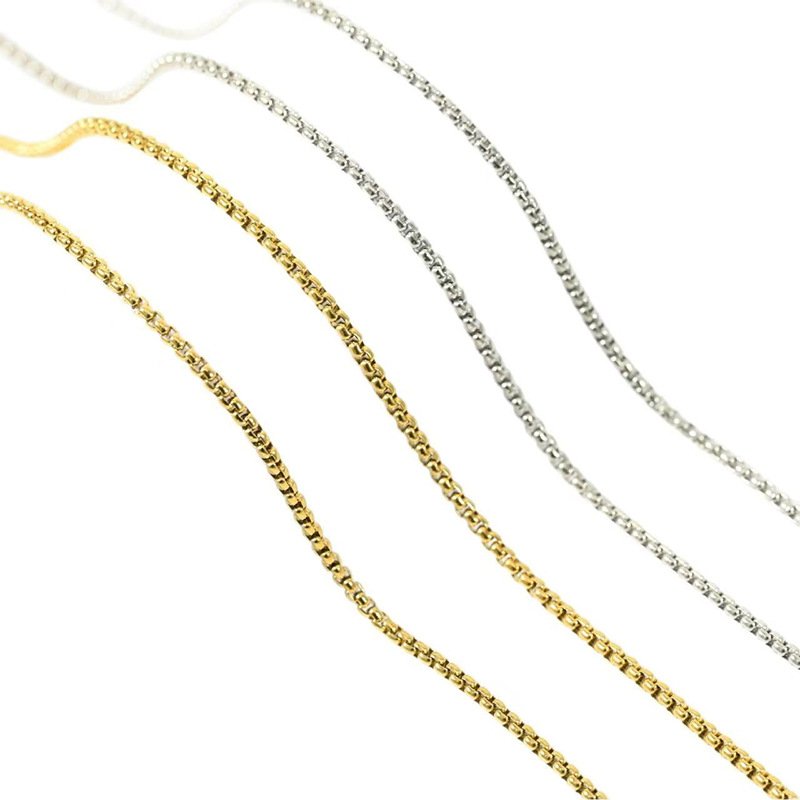 stainless steel box chain necklace wholesale product view 3