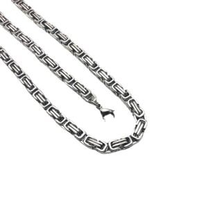 stainless steel Byzantine king chain necklace wholesale main white background
