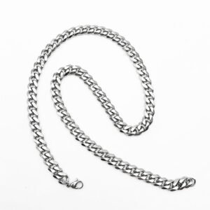 stainless steel Cuban chain necklace wholesale main white background