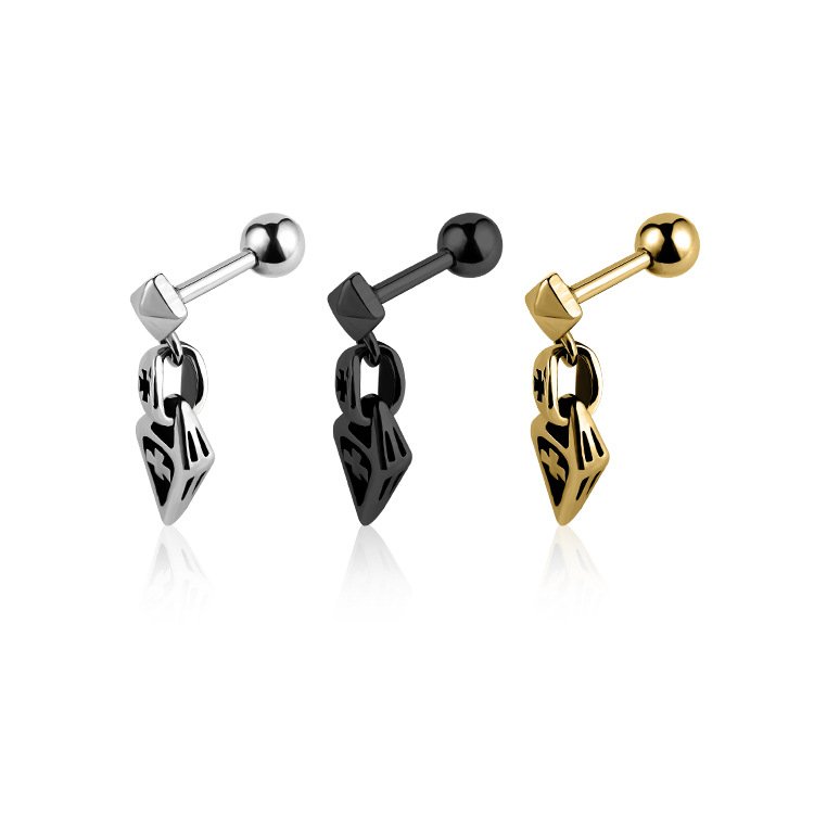 316L stainless steel cross drop earrings wholesale main white background