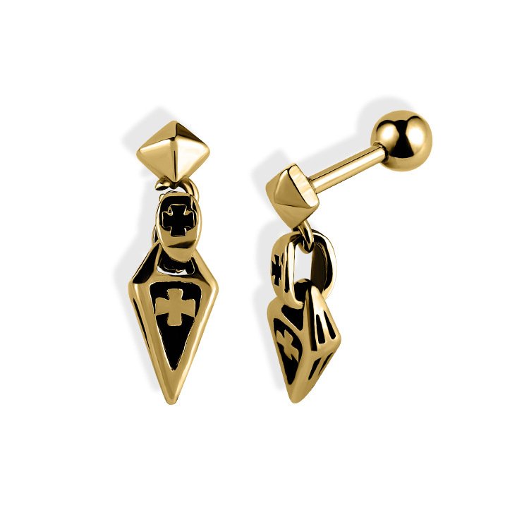 316L stainless steel cross drop earrings wholesale product view 2
