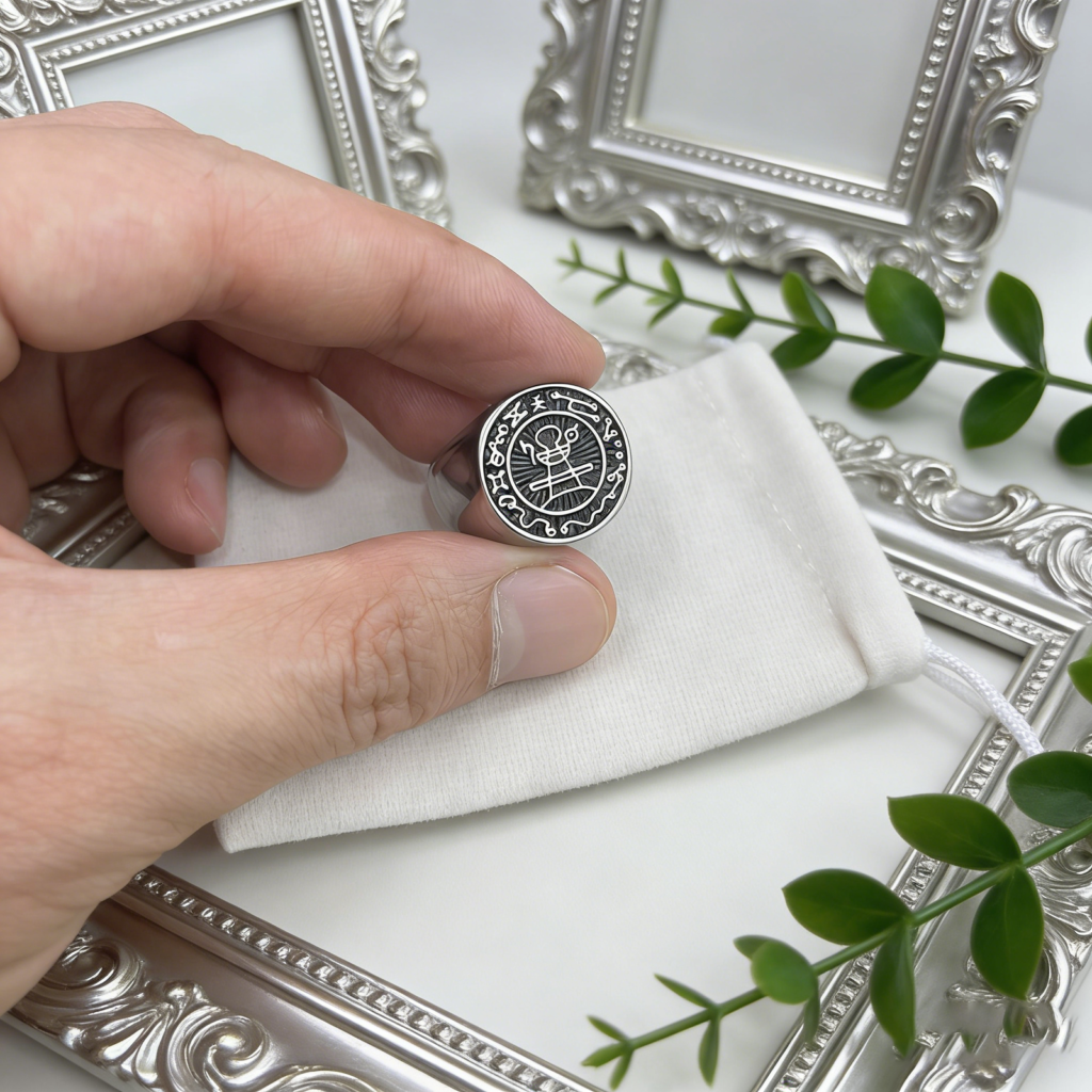 holy angel vintage religious ring wholesale stainless steel jewelry - product view 4