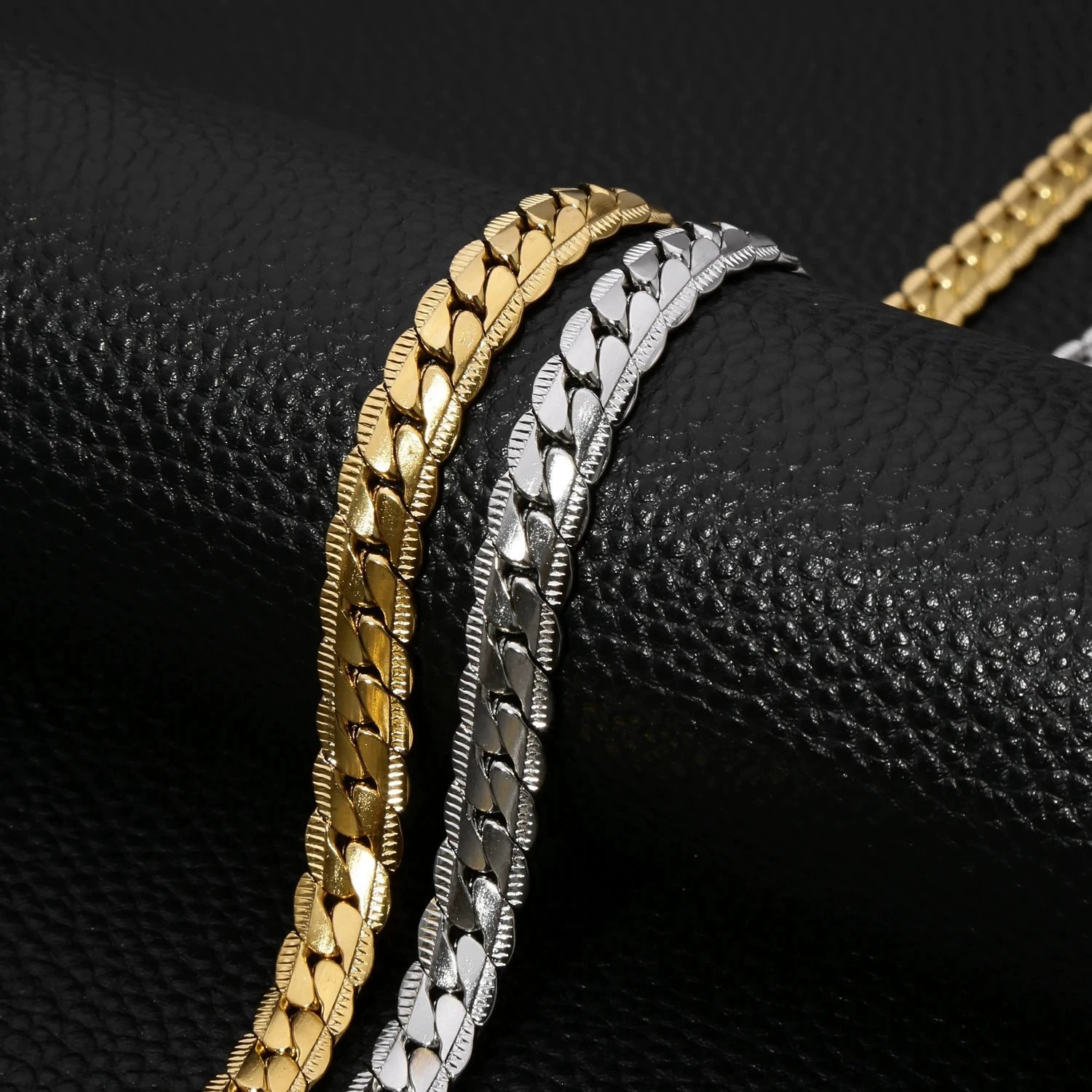 Hip-Hop Cuban Chain - Encrypted Pressed Flower Chain - Flat Side Cuban Chain wholesale main product image