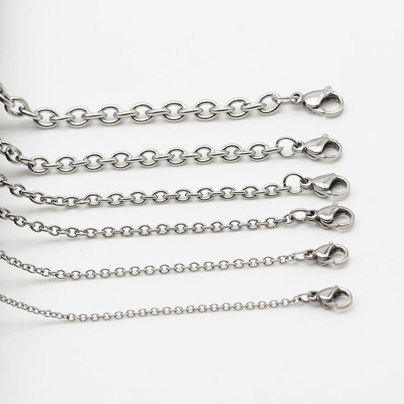 stainless steel O-chain necklace wholesale main white background