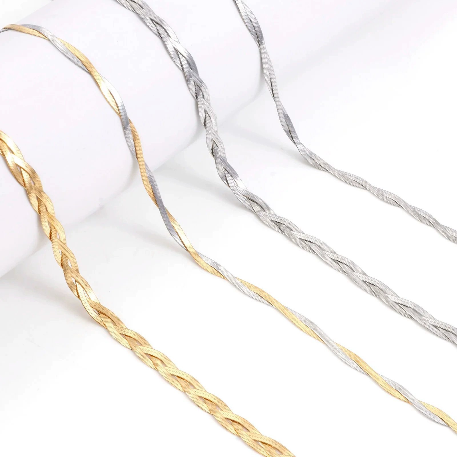 Titanium Steel Snake Bone Chain - Double/Triple Strand Bracelet & Necklace - Image 2