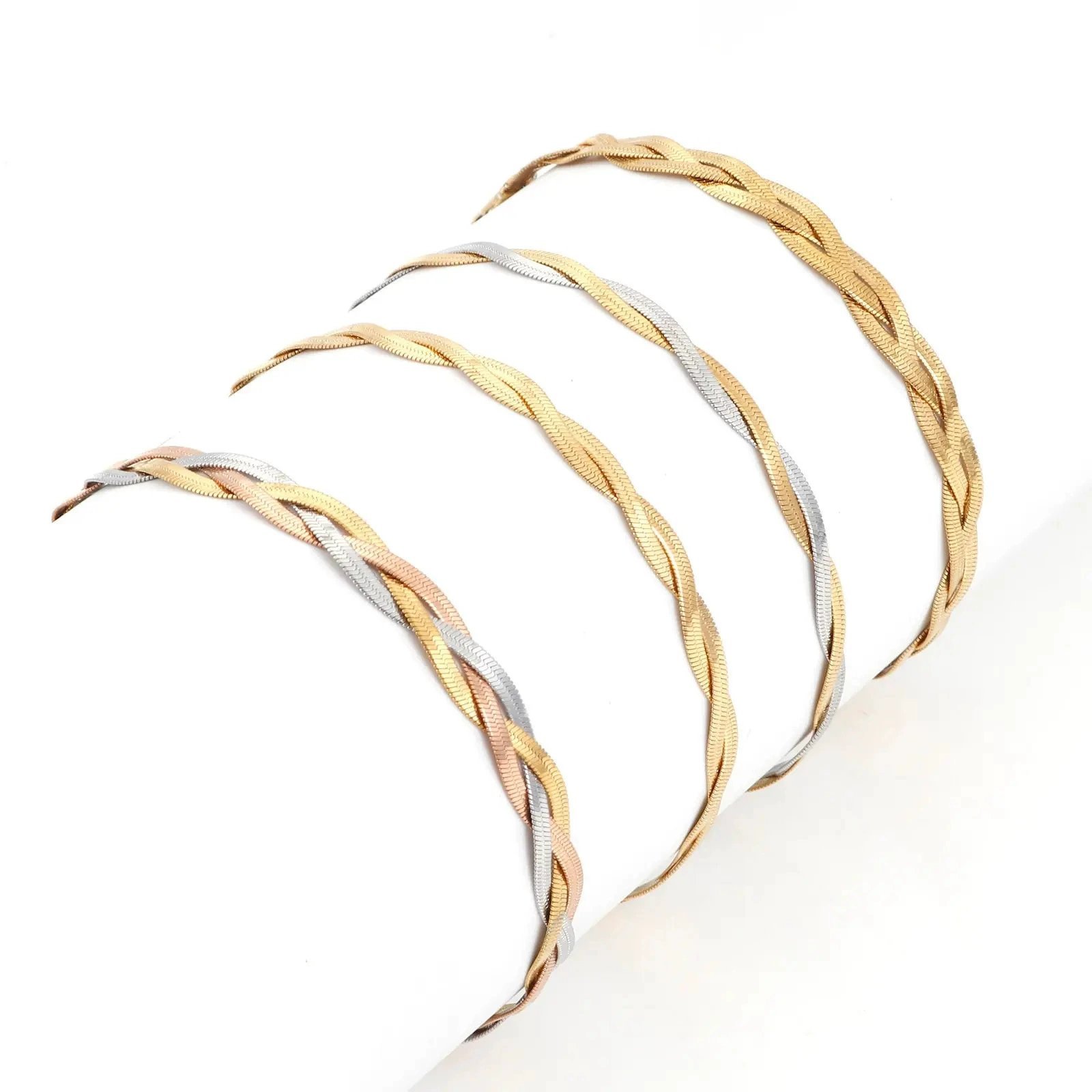 Titanium Steel Snake Bone Chain - Double/Triple Strand Bracelet & Necklace - Image 4