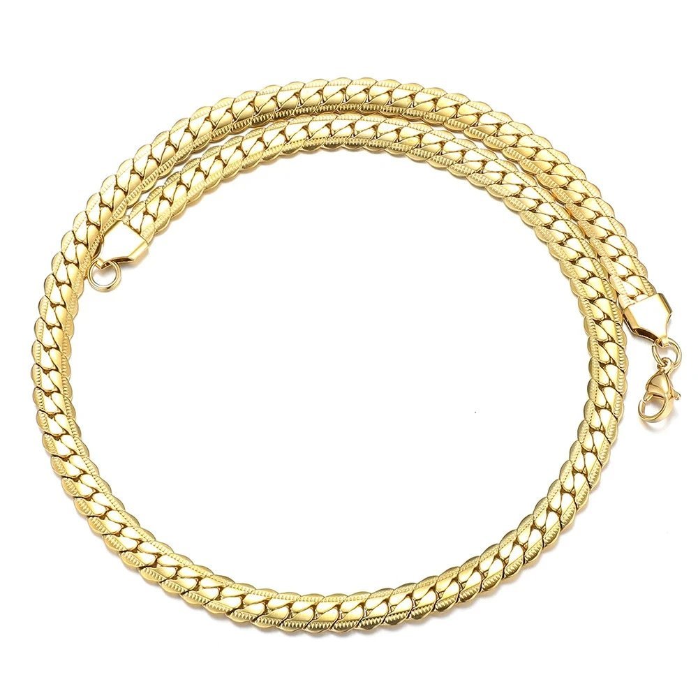 Hip-Hop Cuban Chain - Encrypted Pressed Flower Chain - Flat Side Cuban Chain wholesale product view 5
