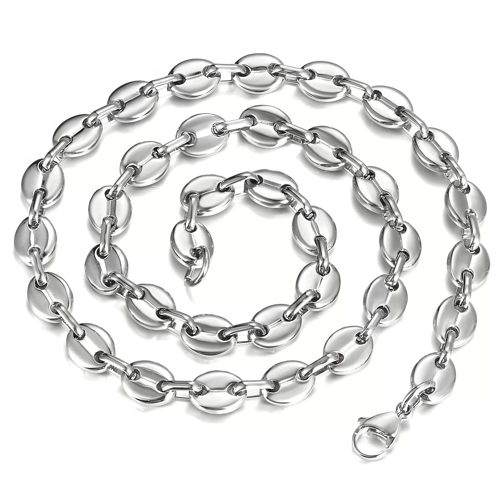 Stainless Steel Pig Nose Chain - European Hip-Hop Coffee Bean Bracelet & Necklace wholesale product view 5