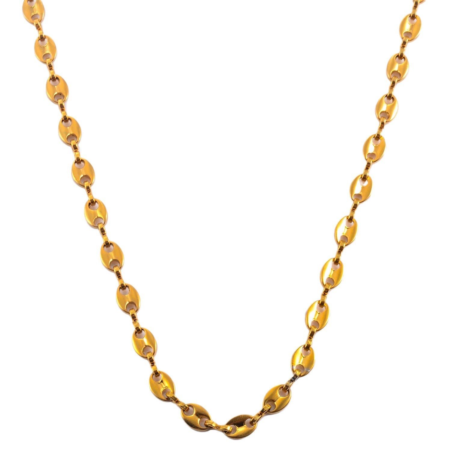 Stainless Steel Coffee Bean Chain - Cuban Chain Necklace & Bracelet Set - Image 5