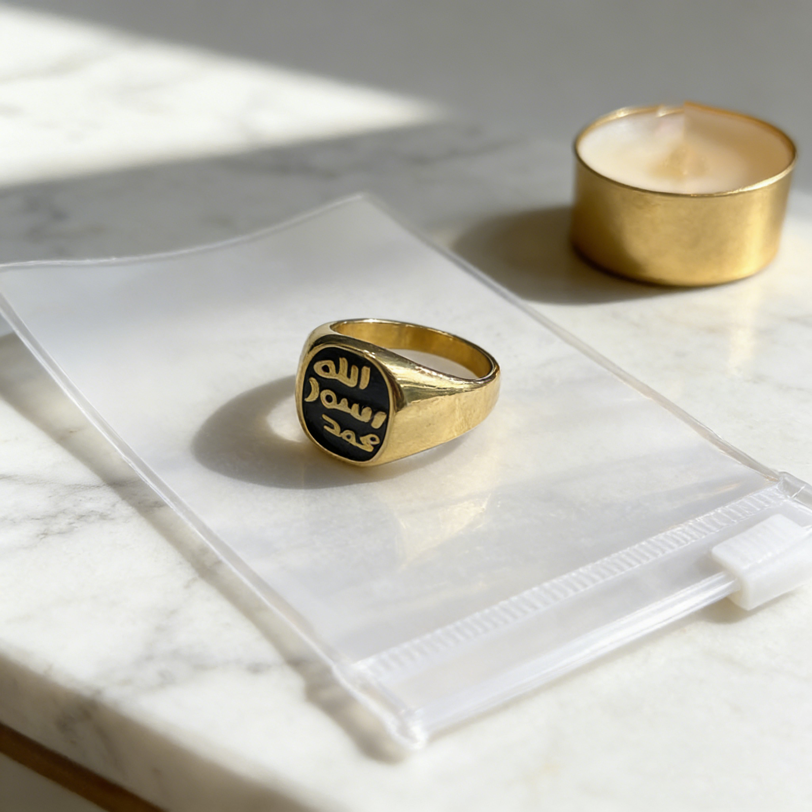 Islamic Allah engraved stainless steel ring wholesale religious jewelry - product view 4