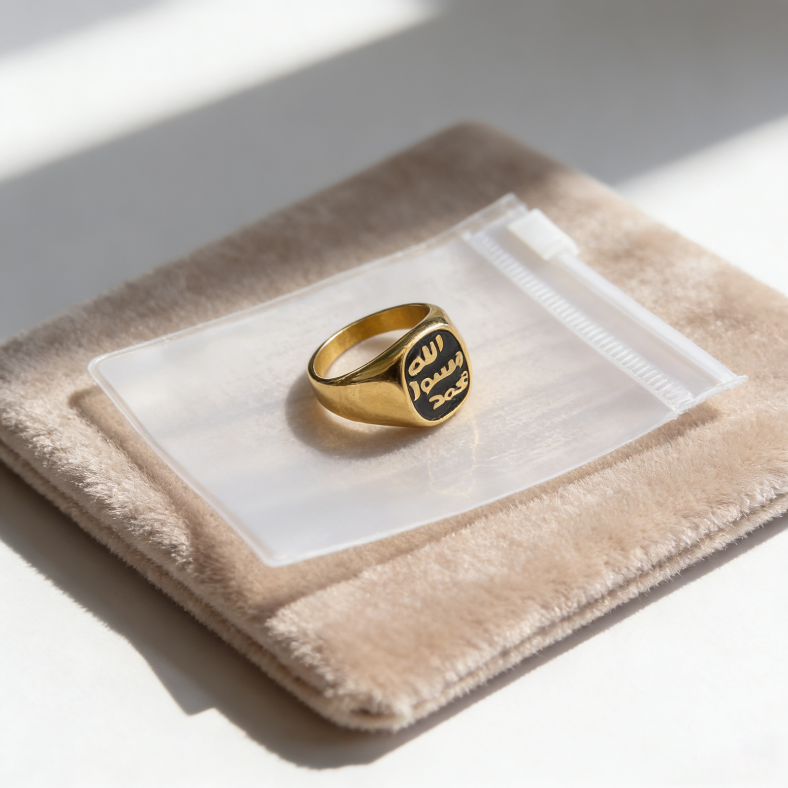Islamic Allah engraved stainless steel ring wholesale religious jewelry - product view 5