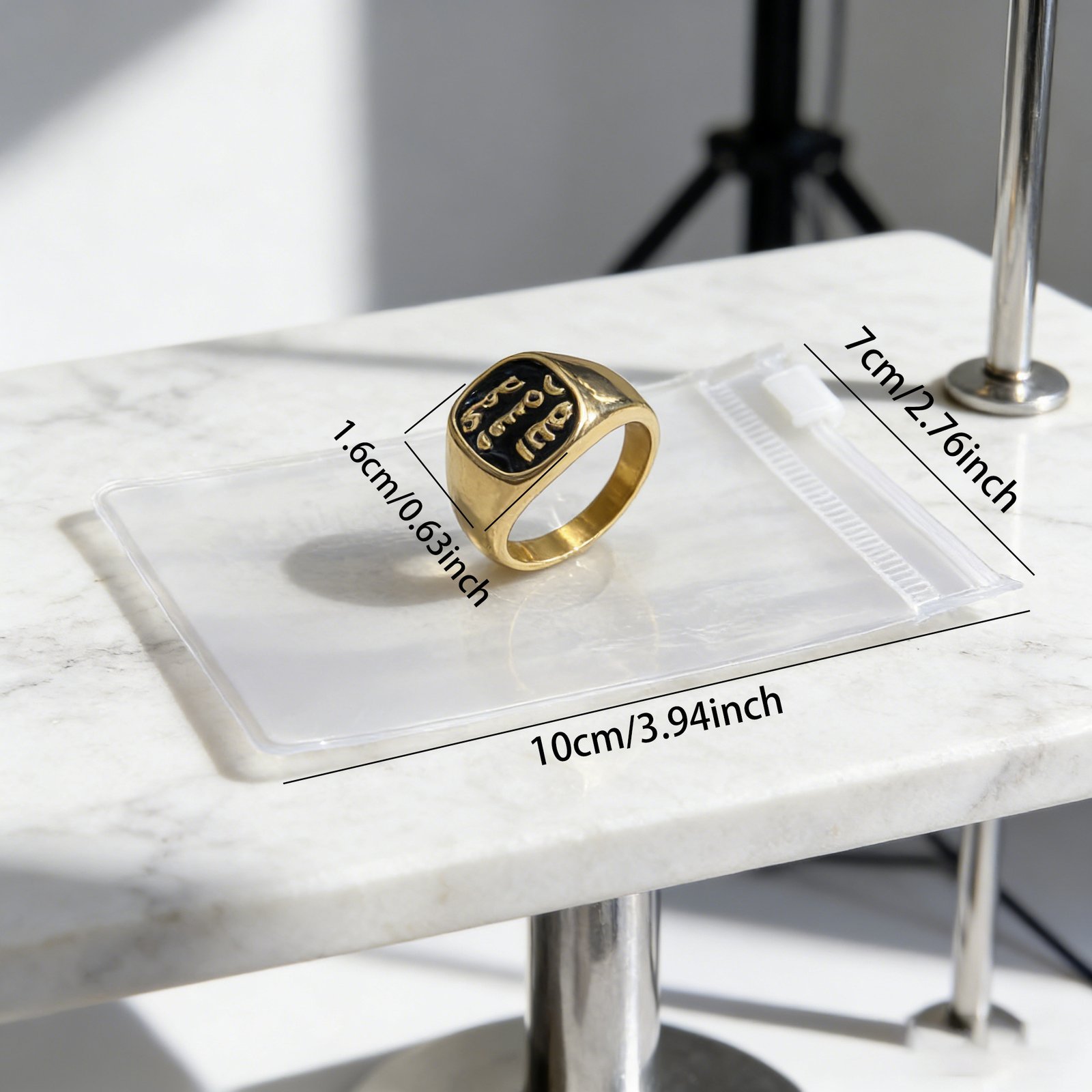 Islamic Allah engraved stainless steel ring wholesale religious jewelry - product view 6