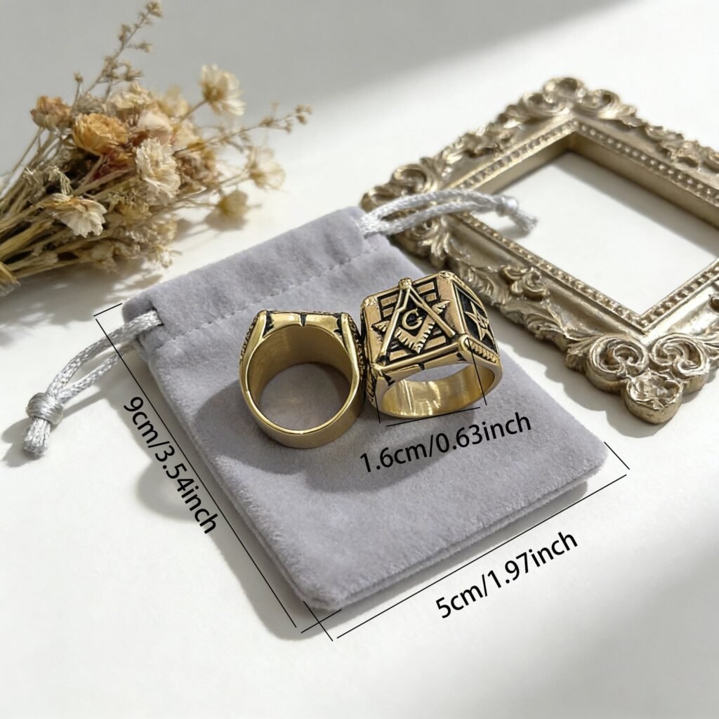 Religious Masonic totem ring size chart for wholesale stainless steel rings