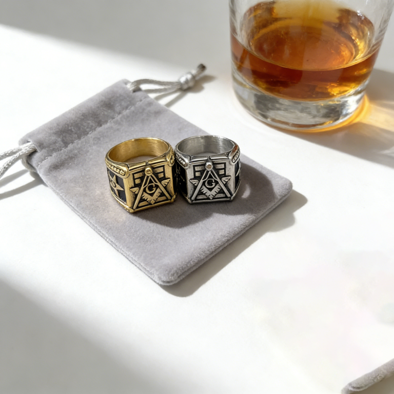 Religious Masonic totem ring wholesale stainless steel men's jewelry