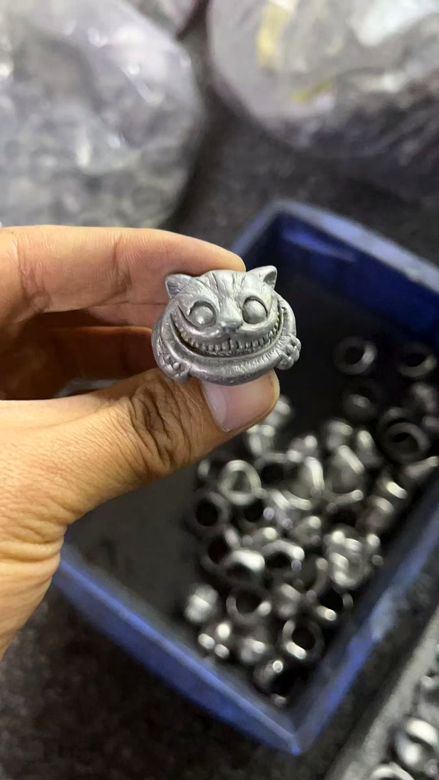 Stainless steel jewelry raw blank detail for production workflow