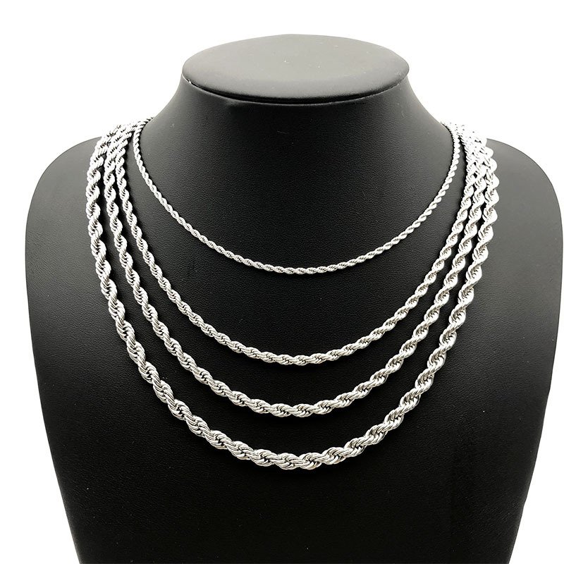 stainless steel twist rope chain necklace wholesale product view 5