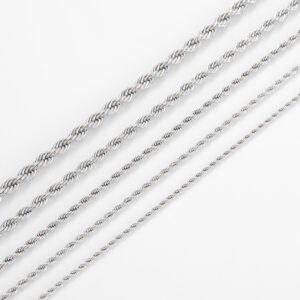stainless steel twist rope chain necklace wholesale main white background