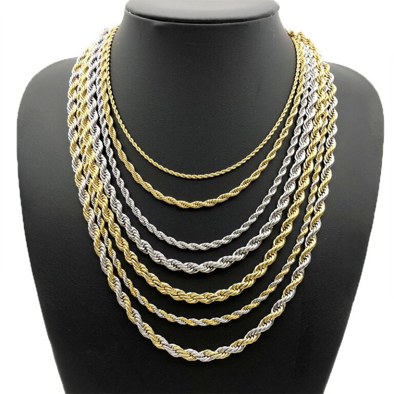 stainless steel twist rope chain necklace wholesale product view 4